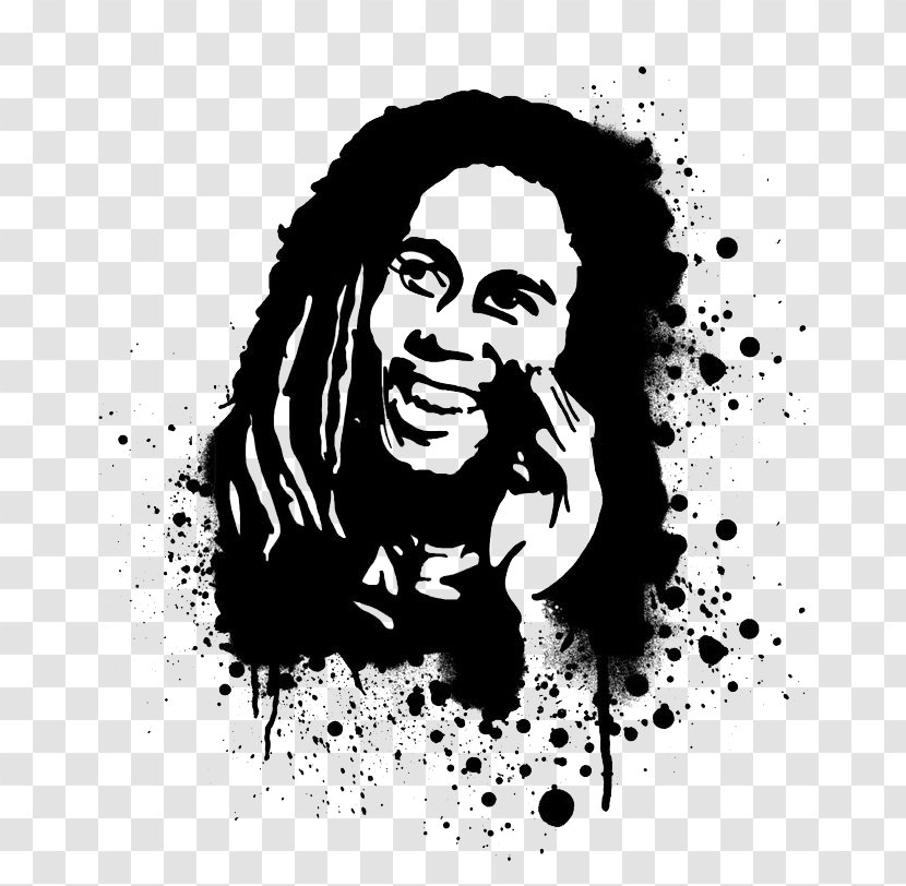 Bob Marley T-shirt Aerosol Paint Stencil - Watercolor Transparent PNG