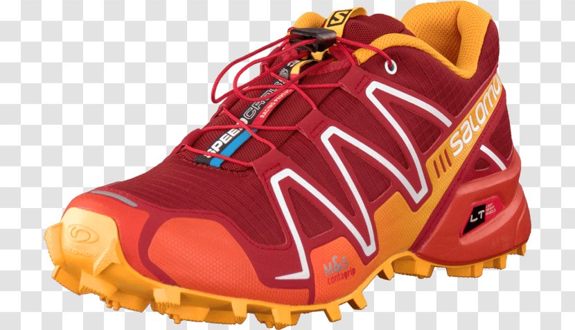 Salomon SPEEDCROSS 4 Sports Shoes Colored Gold - Orange - Tomato Red Yellow Transparent PNG