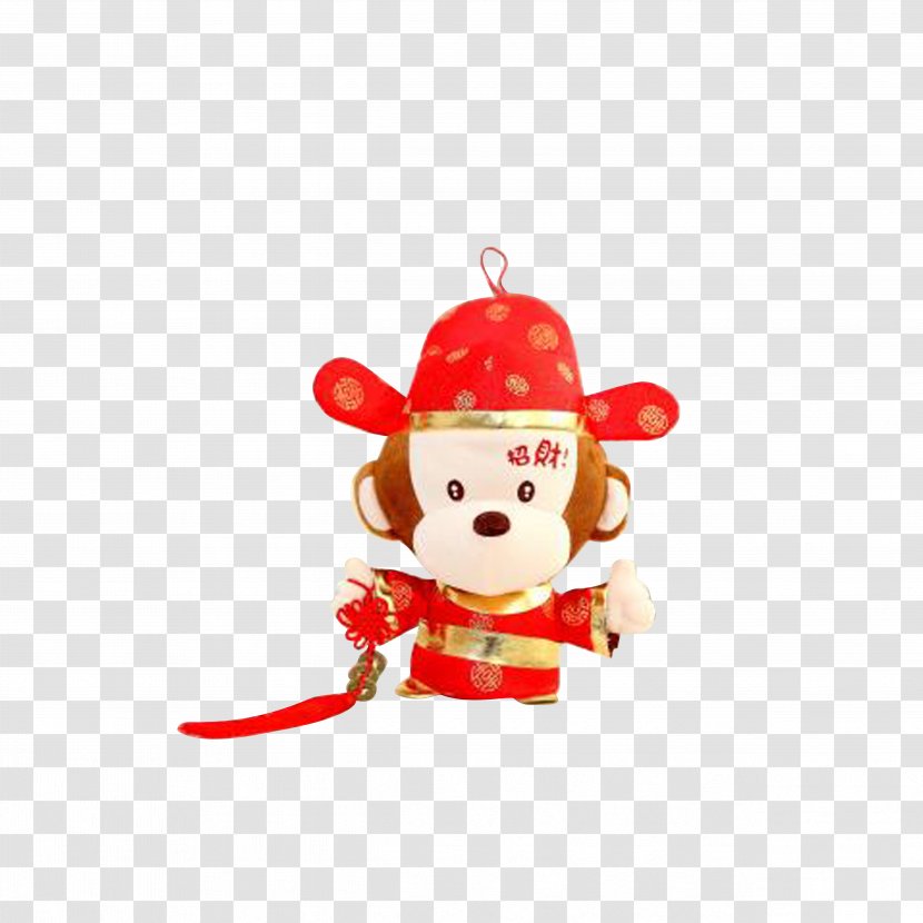 Monkey Doll Stuffed Toy Chinese New Year Tangzhuang - Heart - He Xinchun Transparent PNG