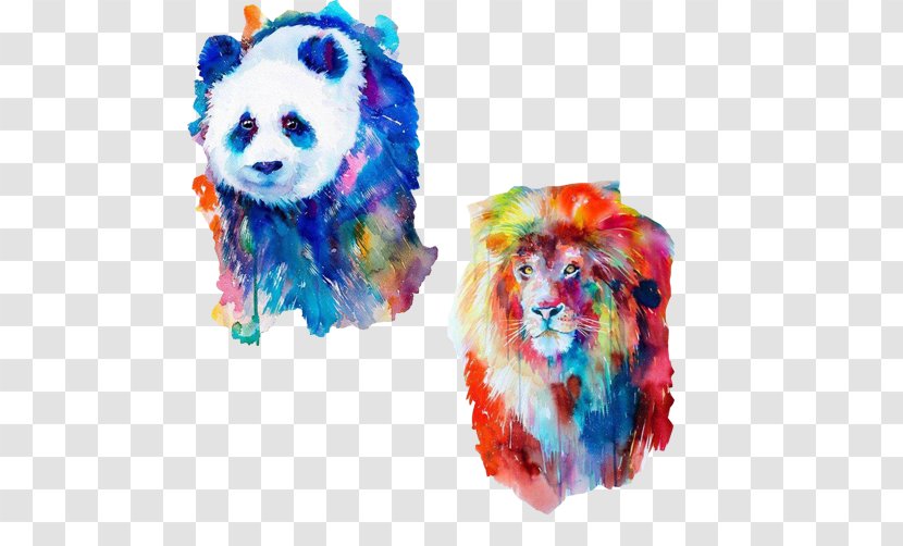 Watercolor Painting Art Lion Illustration - Cats Avatar Transparent PNG