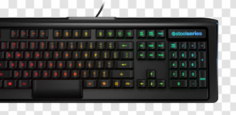 Computer Keyboard Gaming Keypad SteelSeries Apex M800 US - Layout - Wasd Keys Transparent PNG