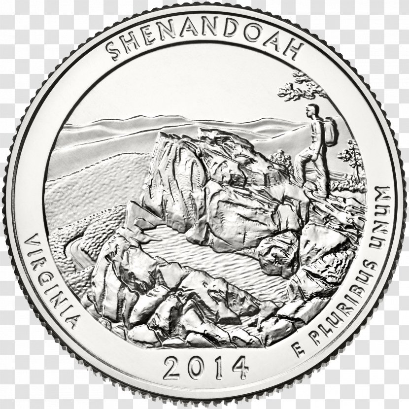 Shenandoah National Park Philadelphia Mint Arches 50 State Quarters - Coin - Quarter Transparent PNG