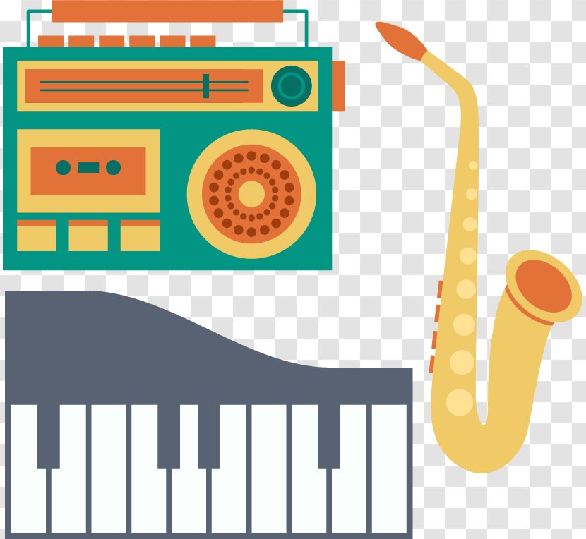 Musical Instrument Clip Art - Heart - Piano Recorder Saxophone Vector Material Transparent PNG