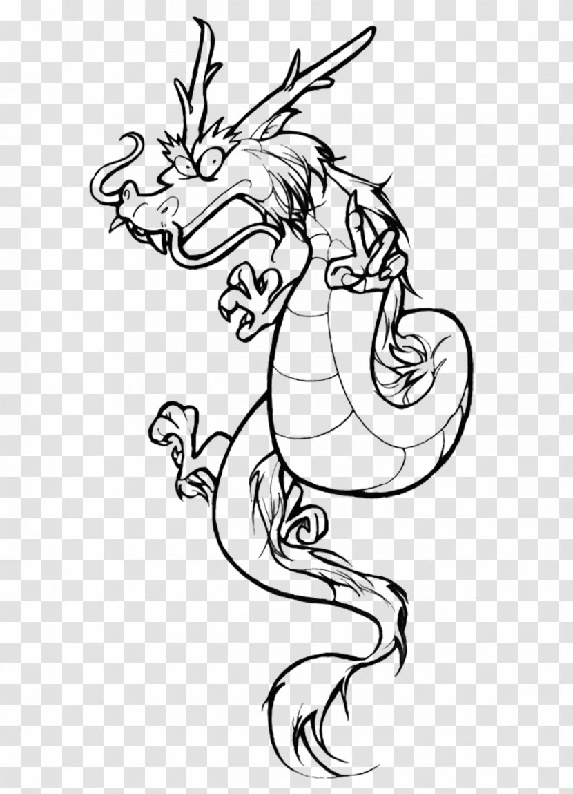 Visual Arts Sketch - Watercolor - Line Dragon King Transparent PNG