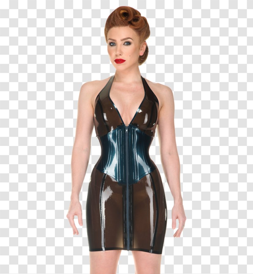 Little Black Dress Latex Zipper Clothing - Watercolor Transparent PNG