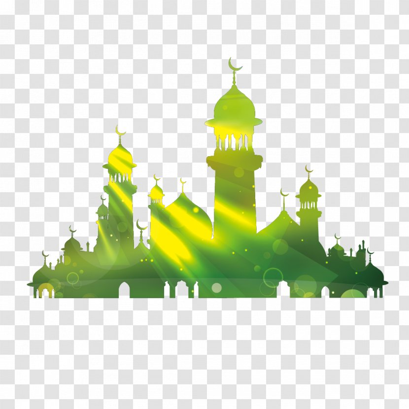 Kaaba Eid Al-Fitr Mubarak Al-Adha Illustration - Vector Green Building Transparent PNG