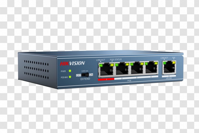 Power Over Ethernet Hikvision Network Switch Video Recorder - Electronic Device - Camera Transparent PNG
