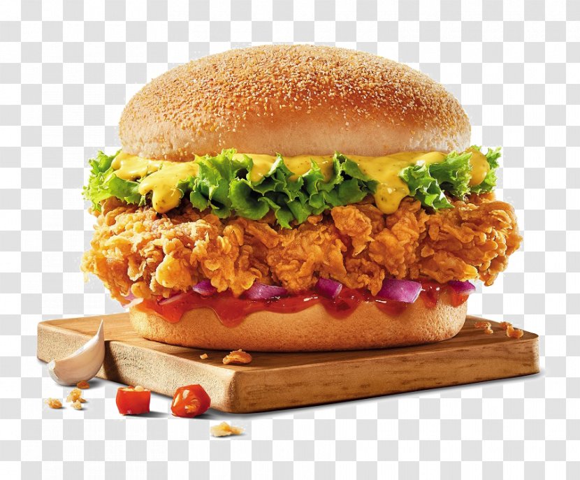 KFC Hamburger Chicken Sandwich Cheeseburger Crispy Fried - Dish - Kfc Logo Transparent PNG