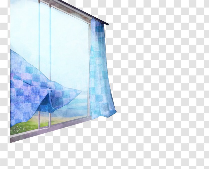 Window Curtain - Fantasy Blue Bay Transparent PNG