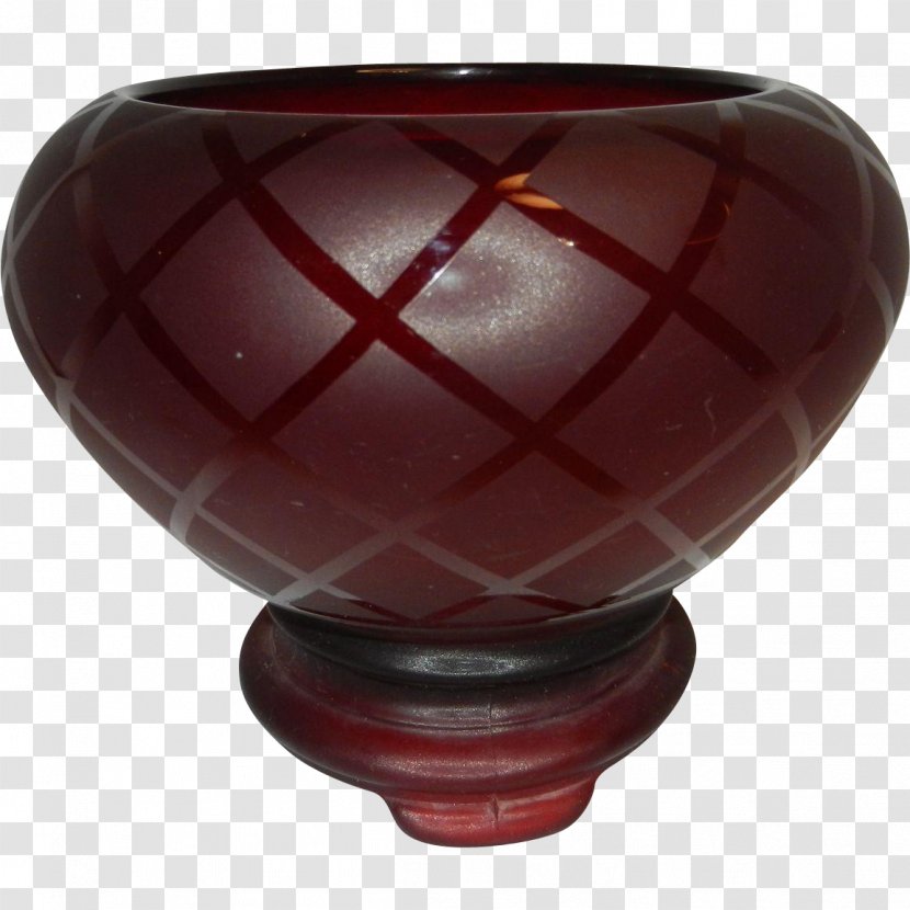 Glass Vase Tableware Artifact Maroon - Custard Transparent PNG