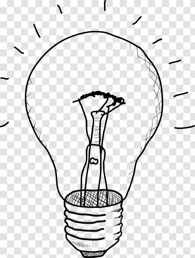 Incandescent Light Bulb Drawing Sketch - Tennis Racket - Hand-painted Vector Transparent PNG
