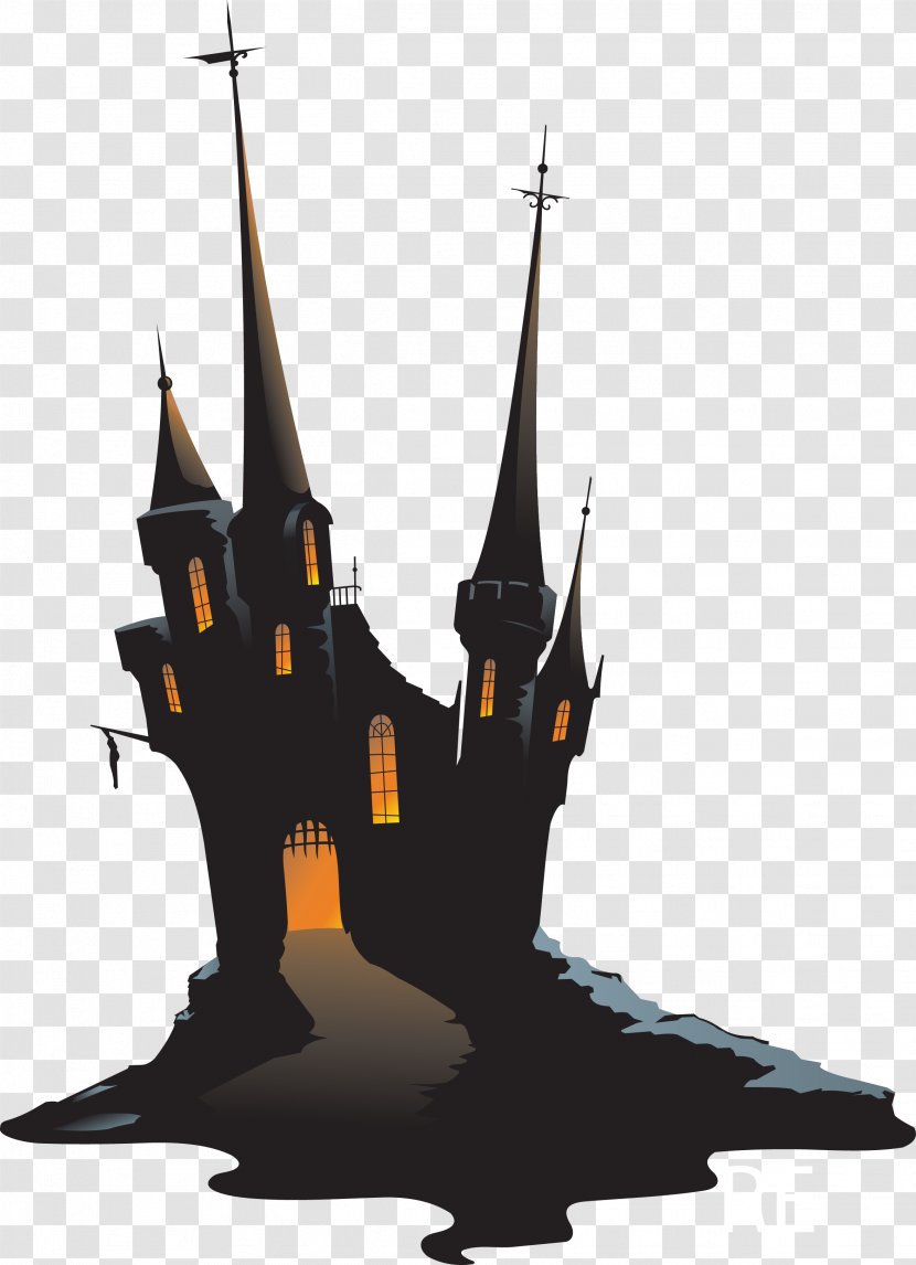 Haunted Castle Clip Art - Halloween - Dark Element Vector Transparent PNG
