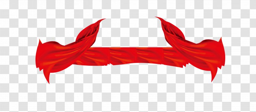 Silk Ribbon Poster - Red Transparent PNG