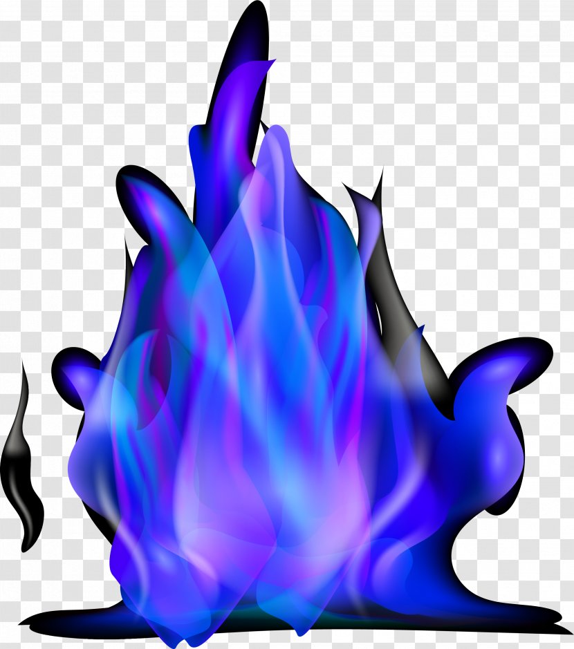 Flame Combustion Purple Clip Art - Cobalt Blue - Fresh Flames Transparent PNG