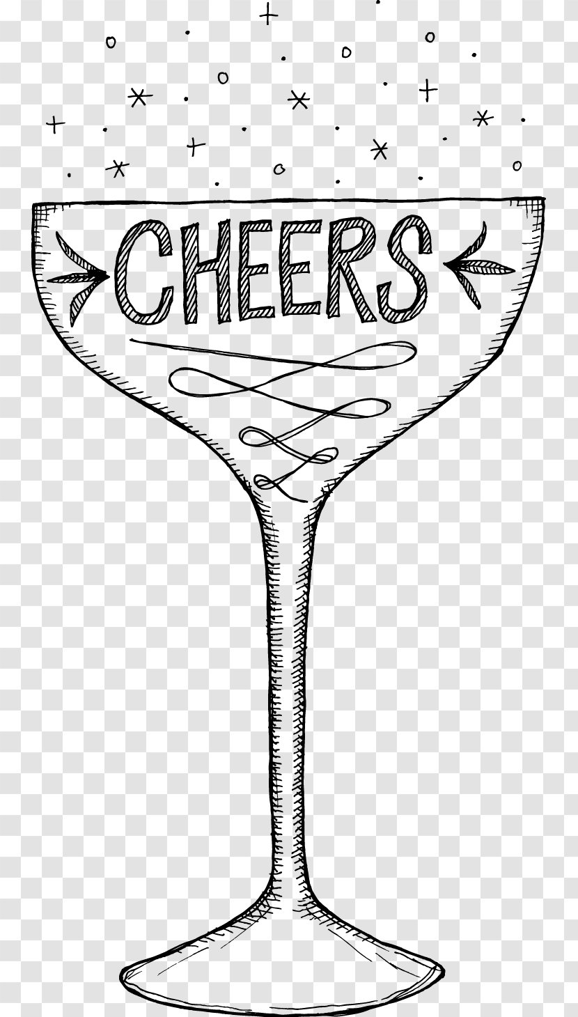Champagne Glass Wine Drawing Illustration - Doodle - Iftar Party Doodles Transparent PNG