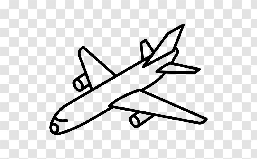 Airplane Aircraft Transport Flight Drawing - Black And White Transparent PNG