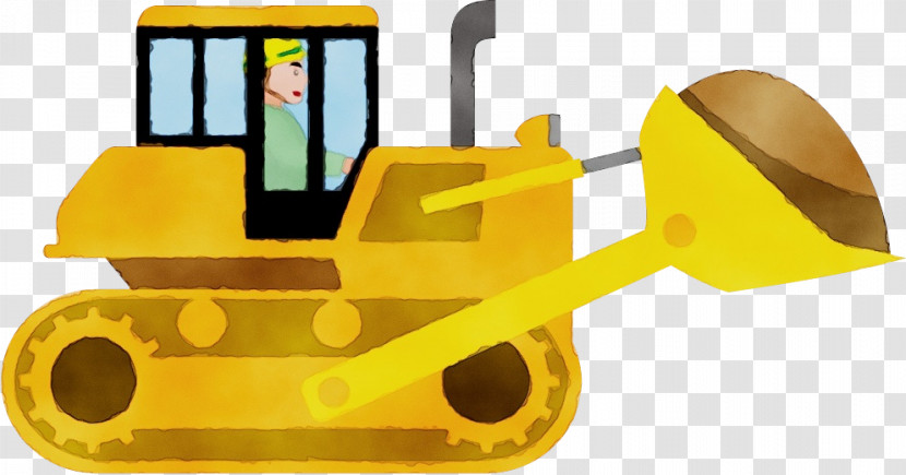 Yellow Construction Equipment Vehicle Road Roller Bulldozer Transparent PNG
