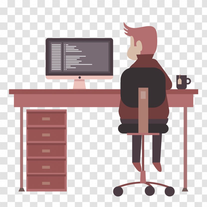 Business Workplace Desk Office - Labor - Vector Computer Transparent PNG