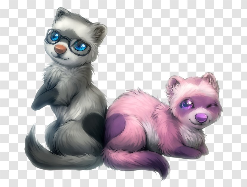 Ferret Cat Drawing Puppy Cuteness - Tail Transparent PNG