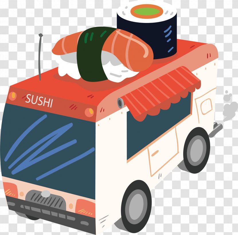 Sushi Fast Food Car - Truck - Japanese Transparent PNG