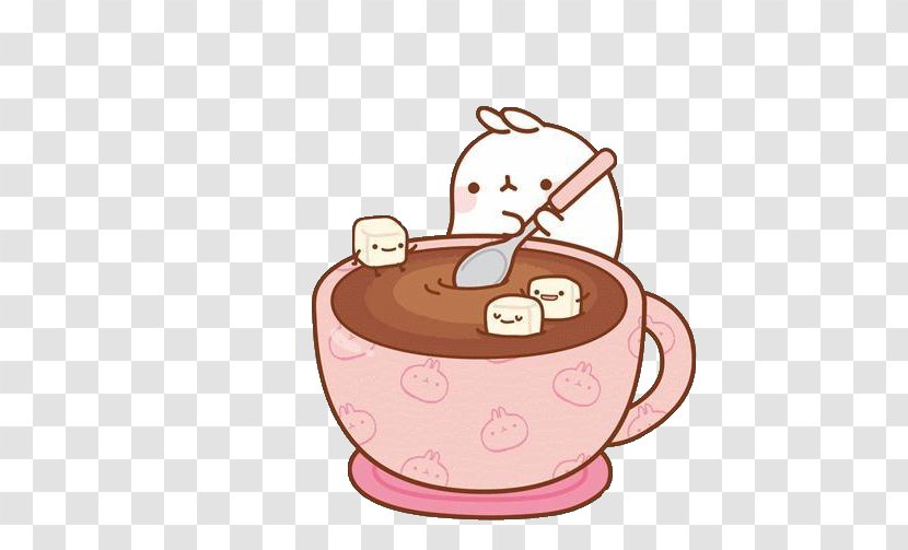 Hot Chocolate Kavaii Pudding Brownie Cupcake - Cartoon - Tea Time Transparent PNG