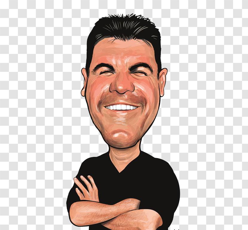 Simon Cowell The X Factor Cartoon Caricature Drawing - Celebrity - Oil Painting Q Version Of Foreigners Transparent PNG