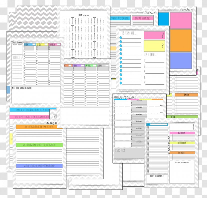Paper Planning Calendar Agenda - Standard Size Transparent PNG