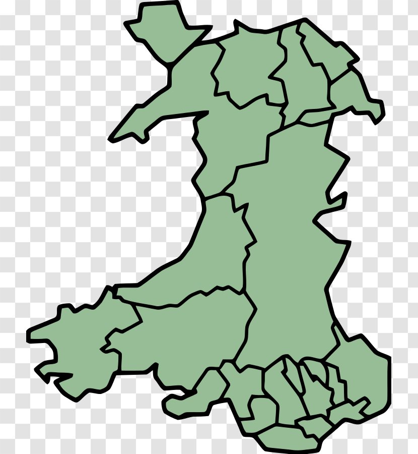 Preserved Counties Of Wales Gwynedd Swansea Cardiff West Glamorgan - Organism - Map Transparent PNG