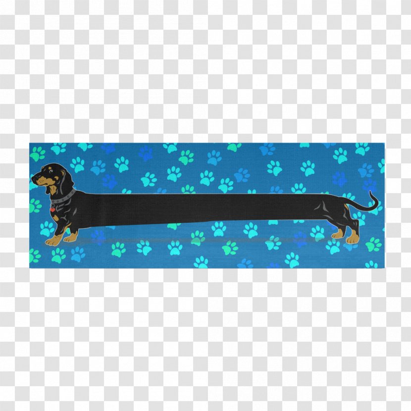 Dachshund Turquoise Yoga & Pilates Mats Aqua Electric Blue - Teal - Dogs Transparent PNG