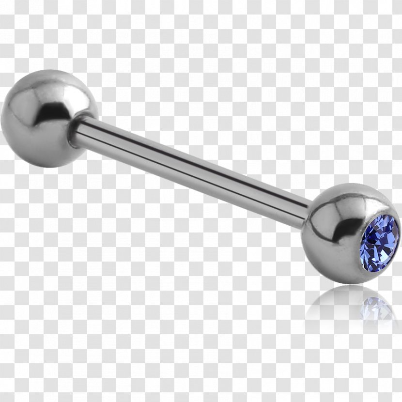 Earring Body Piercing Jewellery Barbell Ohrloch - Sapphire Transparent PNG