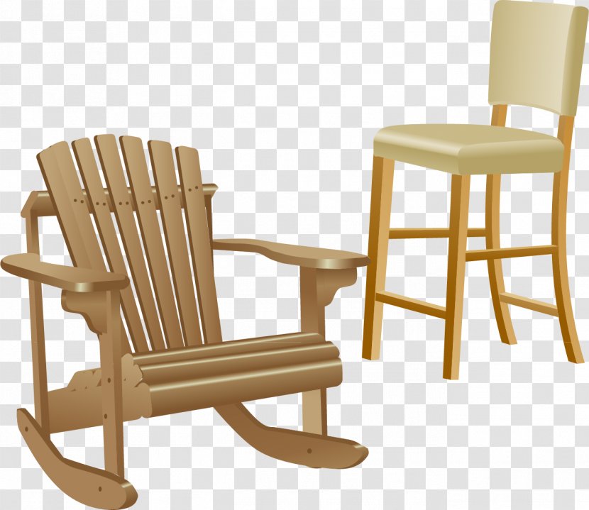 Table Furniture Deckchair Couch Wood - Rocking Chair - Vector Elements Transparent PNG