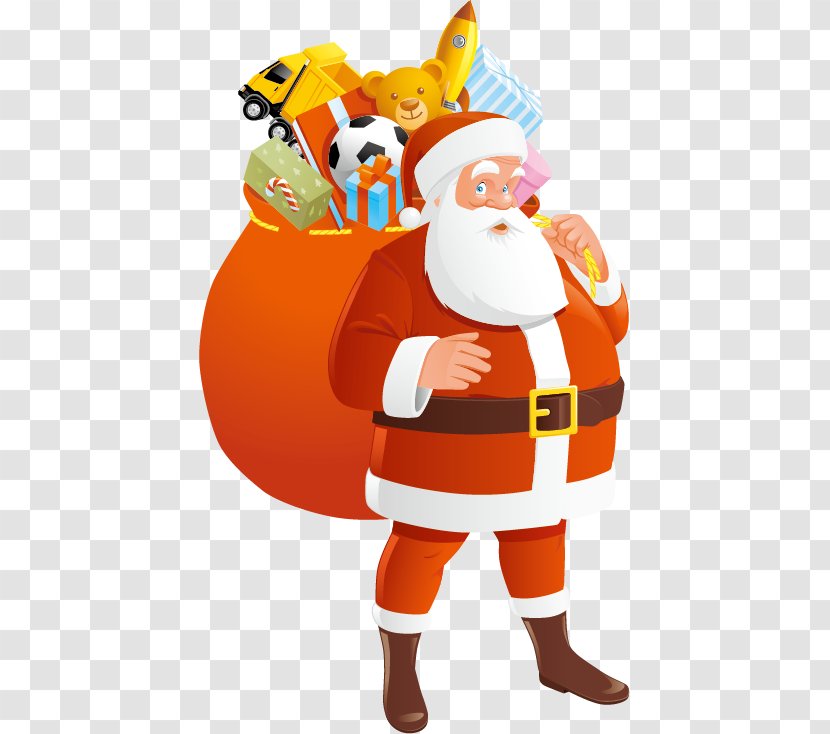 Santa Claus Christmas Gift Illustration - Photography - Carrying A Parcel Transparent PNG