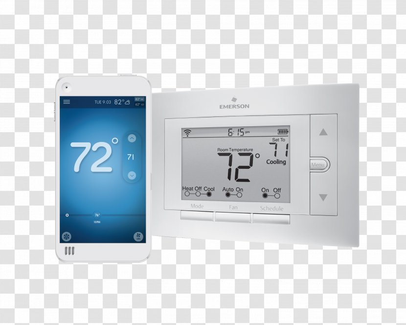 Programmable Thermostat Honeywell WiFi 9000 Wi-Fi Smart - Emerson Sensi - Tablet Computers Transparent PNG