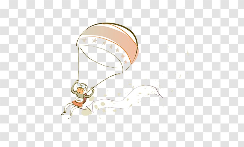 Cartoon Childhood Wallpaper - Headgear - Parachute Picture Transparent PNG