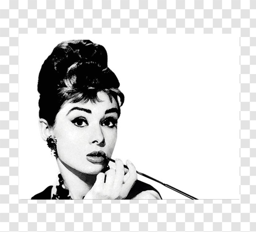 Audrey Hepburn Breakfast At Tiffany's Poster Black And White - Watercolor - Tree Transparent PNG