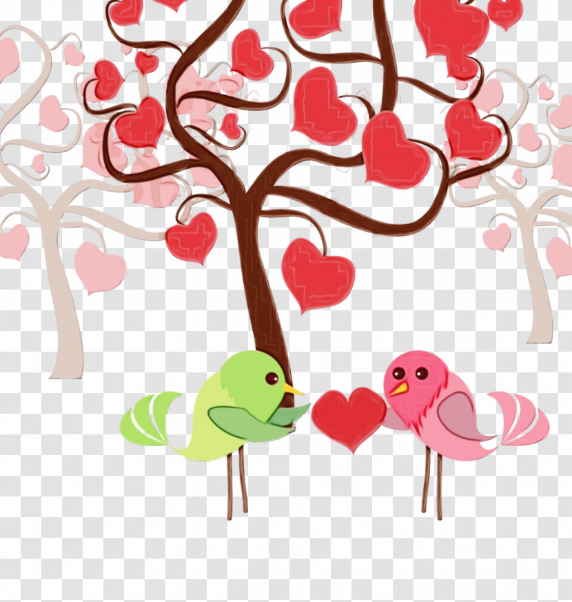 Pink Branch Tree Plant Heart Transparent PNG