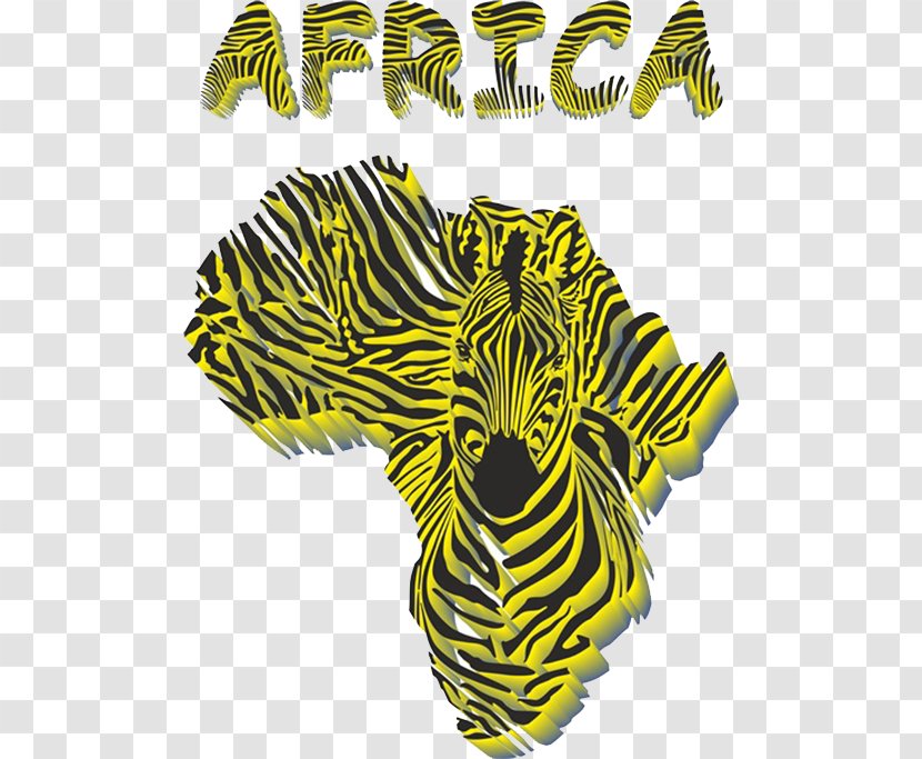Africa Giraffe Zebra Illustration - Wildlife - African Map Texture Transparent PNG