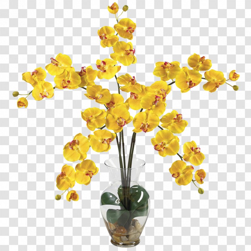 Moth Orchids Artificial Flower Silk - Liquid - Vase Transparent PNG