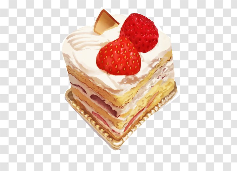 Birthday Cake Shortcake Dessert Illustration - Food - Strawberry Durian Cream Transparent PNG