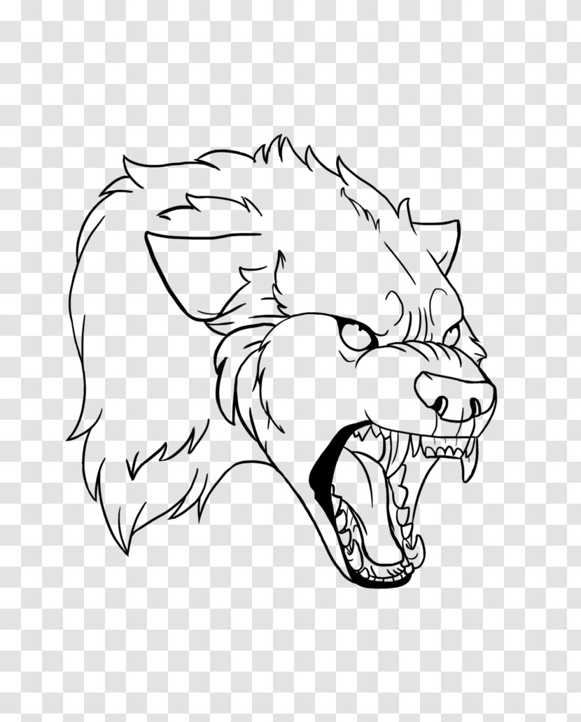 Gray Wolf Line Art Drawing Werewolf Transparent PNG