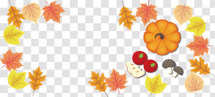 Hobak-juk Pumpkin Maple Leaf Cucurbita Pepo - Floral Design - Autumn Ripe Fruits And Vegetables Banners Transparent PNG