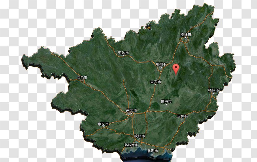 Yangshuo County Binyang Baise Qianxinan Buyei And Miao Autonomous Prefecture Beiliu - Royaltyfree - Satellite Map Of Guangxi Transparent PNG