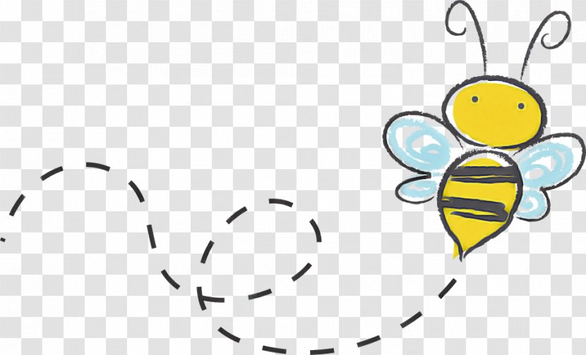 Yellow Membrane-winged Insect Cartoon Bee Honeybee - Line Art Transparent PNG