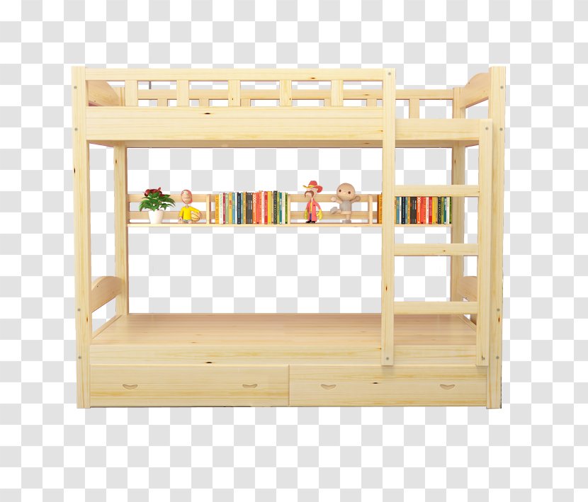 Table Bed Frame Wood - Shelf - Wooden Simple Double Transparent PNG