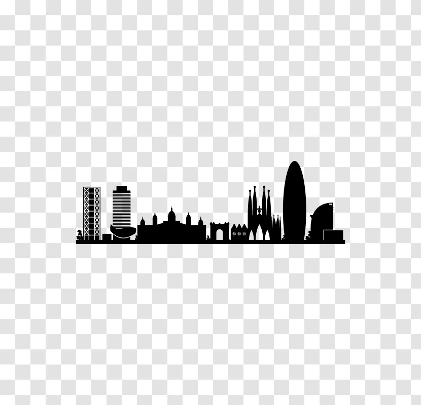 Valencia Barcelona Skyline Miss Sushi - Black - Design Transparent PNG