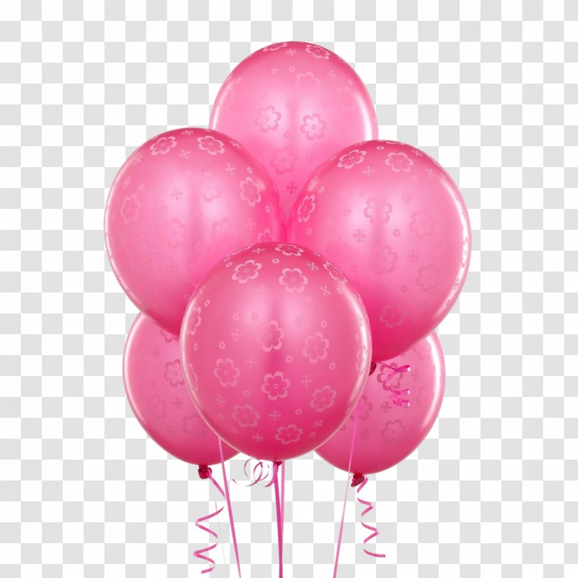 Balloon Birthday Flower Bouquet Pink Flowers - Balloons Transparent PNG
