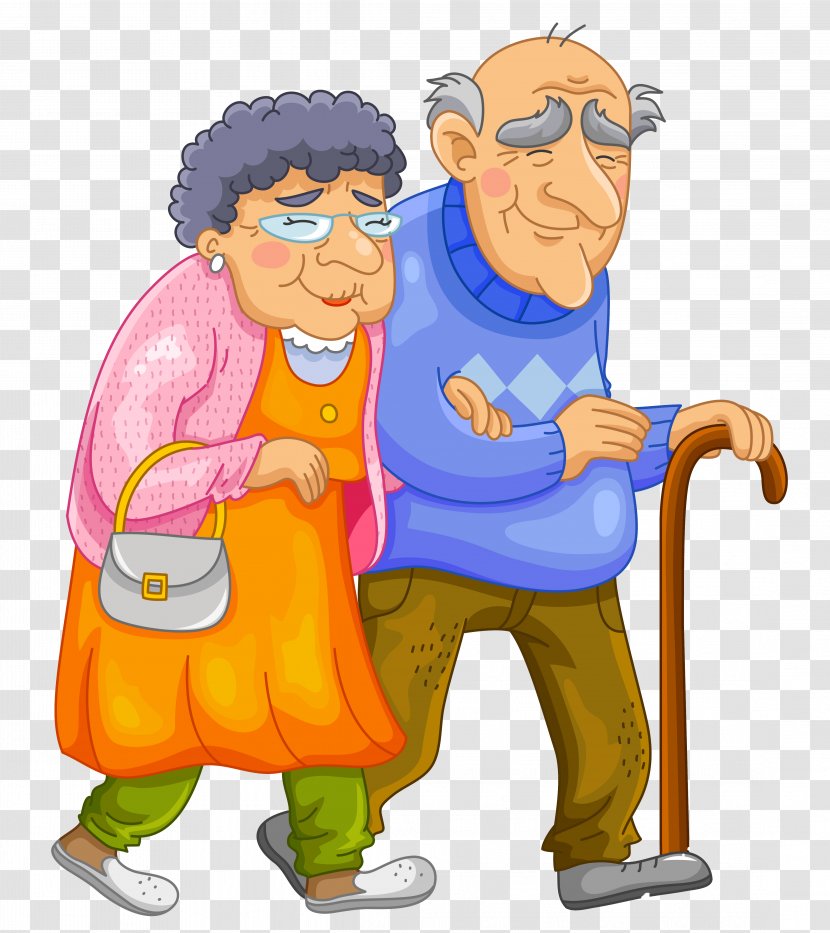 Old Age Cartoon Clip Art - Fun - Vector Couple Transparent PNG