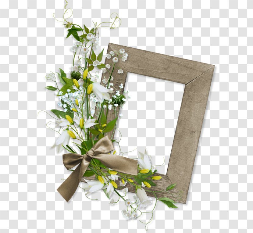 Floral Design Picture Frame - Petal - Wooden Border Bow Ornament Transparent PNG