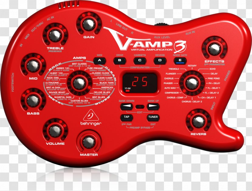 Guitar Amplifier BEHRINGER V-Amp 3 Effects Processors & Pedals - Hardware - Electric Transparent PNG