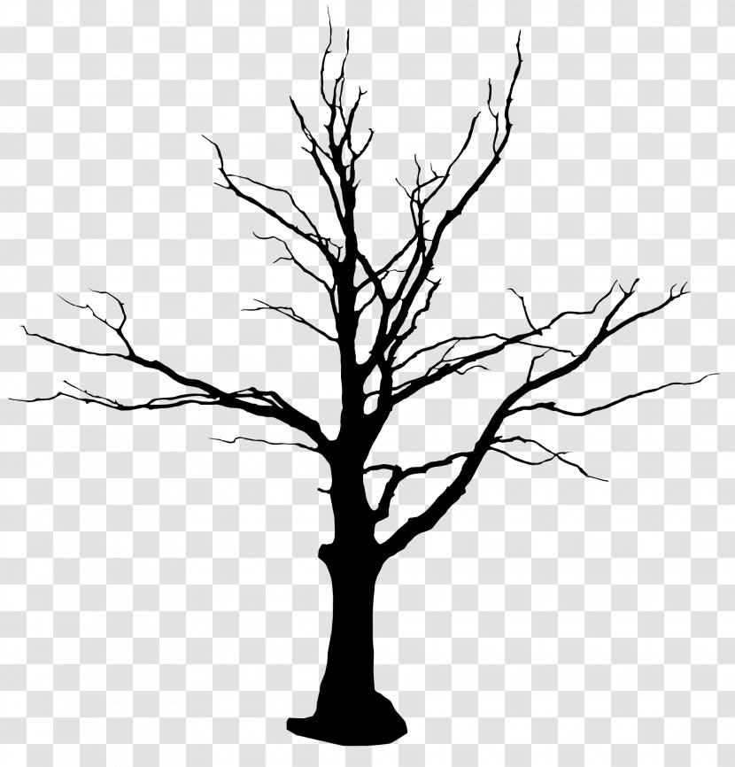 Drawing Tree Snag Branch Clip Art - Monochrome Transparent PNG